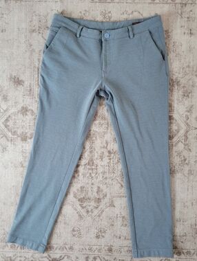Macrame Designer Men’s 38 Light Blue Tapered‎ Trousers Stretch Business Casual